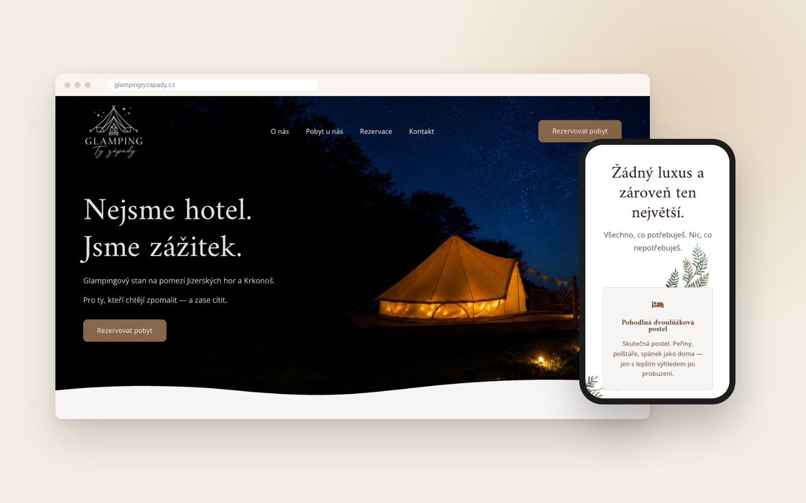 glampingtyzapady.cz website preview